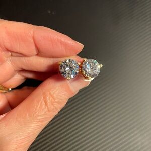 Gold and Clear Stud Earrings